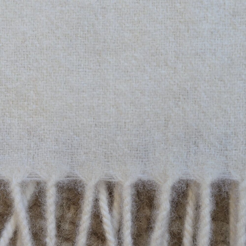NWT Hudson North Wool/Cashmere Fringe Scarf Ivory Hudson's Bay - Picture 3 of 5